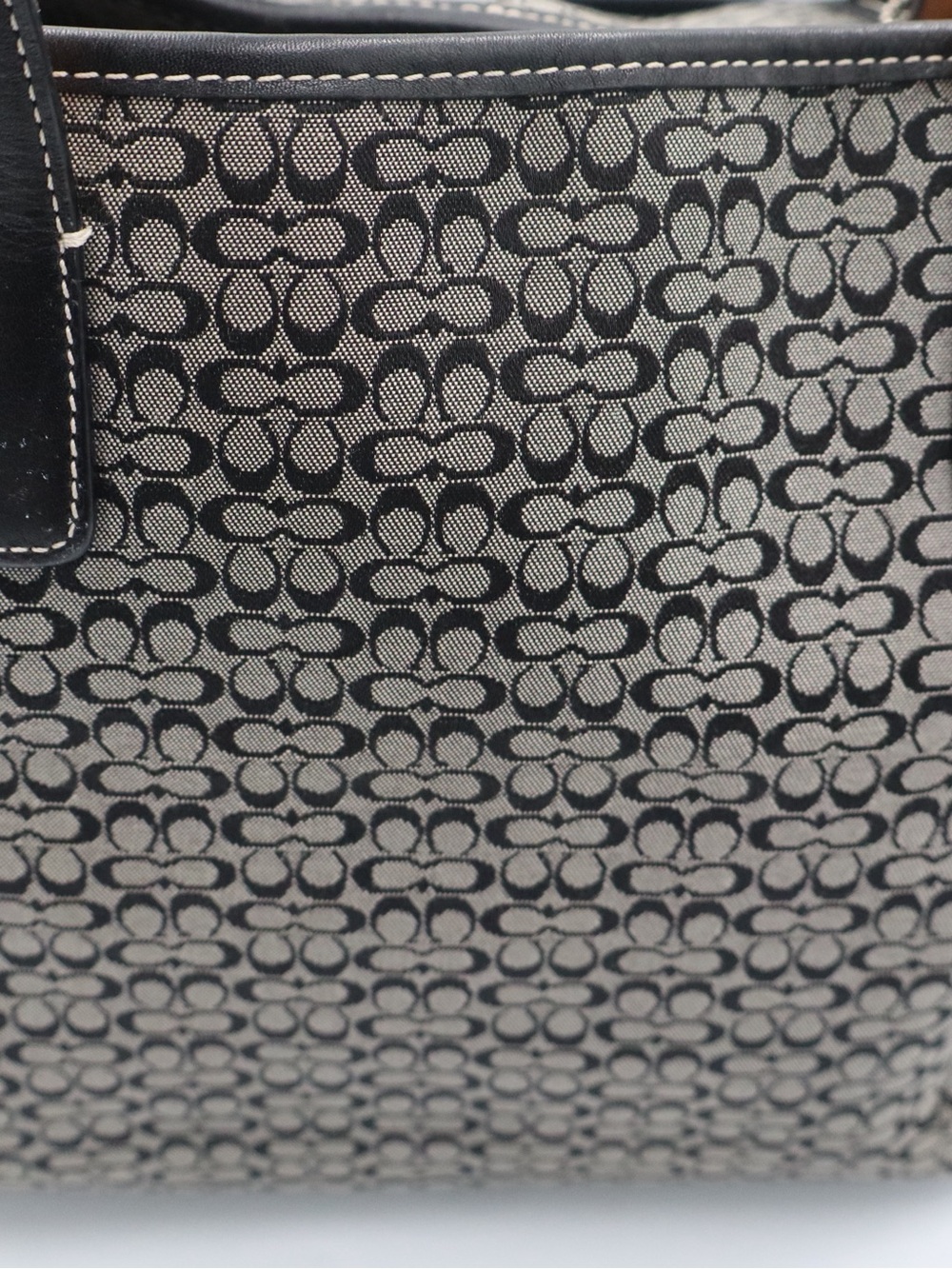 Coach Black with a touch of brown leather Signature Diaper Bag - Picture 6 of 14